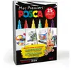 Image de POSCA - Uni Mitsubishi Pencil - Coffret Mes Premiers 6 Marqueurs Peinture, Base Eau - 4 PCM1C Pointe Extra Fine, 2 PC3M Pointe Fine, 1 Livret de 25 Ateliers Créatifs - Emballage Zéro Plastique