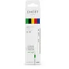 Image de Emott - Uni Ball - Uni Mitsubishi Pencil - Pochette de 5 Feutres Vivid Colors - Pour Écrire, Dessiner, Tracer avec Style ! - Pointe Fine 0,4 mm - Bleu, Jaune, Rouge, Vert, Noir