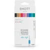 Image de Emott - Uni Ball - Uni Mitsubishi Pencil - 10 Feutres Pastel Colors - Écrire, Dessiner, Tracer - Pointe 0,4mm - Violet, Vert, Corail, Gris, Rose Bonbon, Saumon, Rose Clair, Beige, Bleu Clair, Ciel