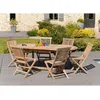 Image de Dpi - Ensemble 1 table ovale extensible + 6 chaises Java teck - 150/200x90 cm OS