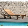 Image de Macabane - Bain de soleil avec roulettes Fun teck - 65x205x30 cm OS