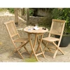 Image de Macabane - Table ronde pliante Fun teck massif - D.60xH.77 cm OS