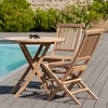 Image de Macabane - Table ronde pliante Fun teck massif - D.80xH.75 cm OS