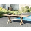 Image de Macabane - Table rectangulaire extensible pieds croisés Fun teck - 180/240x100x75 cm OS