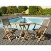 Image de Macabane - Ensemble 1 table carrée + 2 fauteuils Fun teck - D.70xH.75.5 cm OS