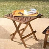 Image de Macabane - Table pique-nique carrée Maeva Bois Huilé - 50x50x50 cm OS