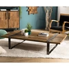 Image de Macabane - Table basse en bois massif cerclée métal Mathis naturelle - 161x90x35 cm OS