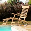 Image de Macabane - Chaise longue en bois Teck Fun Bois Naturel - 58x148x98 cm OS
