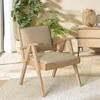 Image de Macabane - Fauteuil en Mindi tissu texturé Eris beige - 65x65x75 cm OS