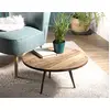 Image de MACABANE SIXTINE - Table Basse d'appoint Marron Ronde 55x55cm Teck recyclé Pieds métal