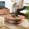 Image de Macabane - Table basse Sixtine bois naturel - D.120x35 cm OS