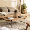 Image de MACABANE SIXTINE - Table Basse Ovale 140x63cm Plateau en Bois de Teck recyclé