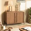 Image de MACABANE SIXTINE - Buffet 2 Portes en Bois de Teck recyclé Pieds en métal Noir