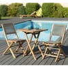 Image de Macabane - Ensemble 1 table carrée + 2 chaises pliantes Fun teck - 60x60x76 cm OS