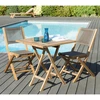 Image de Macabane - Ensemble 1 table carrée + 2 chaises pliantes Fun teck - 70x70x75.5 cm OS
