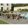 Image de Macabane - Ensemble 1 table rectangulaire + 6 chaises + 2 fauteuils Fun teck - 200/300x120x75 cm OS