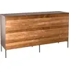 Image de Maxence - Buffet Naturel et Noir 3 Portes Bois Teck recyclé métal et Pieds métal Gris Anthracite