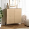Image de Macabane - Buffet 2 portes 3 étagères Maxendre naturel - 94x45x108 cm OS
