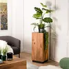 Image de MACABANE Sam - Table d'appoint carrée Haute 38x38cm Bois Suar piètement Noir
