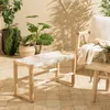 Image de MACABANE Will - Banc en Branches de Teck Naturel Assise en macramé Blanc