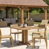 Image de Macabane - Table à manger jardin carrée teck recyclé bois - 110x110x75 cm OS