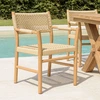 Image de Macabane - 2 Fauteuils jardin accoudoirs teck rotin synthétique bois - 57.5 x59x82 cm OS