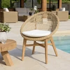 Image de Macabane - 2 Fauteuils jardin arrondi teck rotin synthétique bois - 72x65x85 cm OS