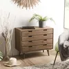 Image de MACABANE Andy - Commode Scandi Bois Marron 4 tiroirs Sapin