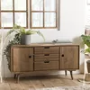 Image de MACABANE Andy - Buffet Scandi Marron Bois 2 Portes 3 tiroirs Sapin