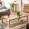 Image de Macabane - Table basse avec 2 plateaux Sandy bois naturel - 140x80x43 cm OS