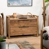 Image de Macabane - Commode 2 tiroirs en bois de Pin recyclé Andrian marron - 124x53x87 cm OS