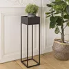 Image de MACABANE DALY - Sellette carrée/Porte Plantes MM Noire piètement métal