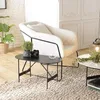 Image de MACABANE DALY - Table Basse Ovale Noire 70x35cm piètement métal