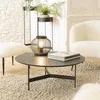 Image de MACABANE DALY - Table Basse Ronde Noire 78x78cm piètement métal