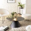 Image de MACABANE DALY - Table Basse Ronde Noire 78x78cm Pied Conique métal
