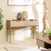 Image de Macabane - Console en bois de manguier 2 tiroirs Alix marron - 116x34x47 cm OS