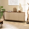 Image de Macabane - Buffet en bois de manguier 4 portes Alix marron - 165x46x72 cm OS