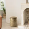 Image de MACABANE Honore - Table d'appoint alu L33cm H45cm Couleur Laiton foncé à Motifs