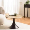 Image de Macabane - Table d'appoint plateau en manguier James noir/bois - 65x65x44 cm OS