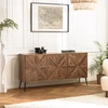 Image de Macabane - Buffet 3 portes bois recyclé pieds métal Kiara bois - 170x40x86 cm OS