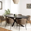 Image de Macabane - Table à manger effet pierre basile noir/doré - 220x110x76 cm OS