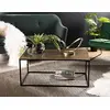 Image de MACABANE Johan - Table Basse rectangulaire 98x57cm Aluminium doré Pieds Noirs