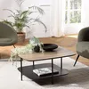 Image de MACABANE Julia - Table Basse 2 Plateaux MM bi-matière Mocha/Noir Pieds métal