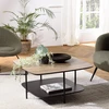 Image de Macabane - Table basse 2 plateaux MM bi-matière mocha/noir pieds métal OS