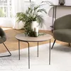 Image de MACABANE Julia - Table Basse Ronde 60x60cm, Couleur Mocha, Pieds métal Noir