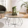 Image de MACABANE Julia - Table Basse biseautée 80x80cm Mocha Pieds Forme Panier en métal