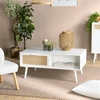 Image de Macabane - Table basse cannage rotin Sandro blanche - 100x60x40 cm OS