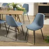 Image de MACABANE Tom - Lot de 2 chaises Tissu Bleu Pieds métal Noirs
