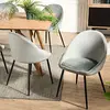 Image de MACABANE Tom - Lot de 2 chaises Velours Vert Jade Pieds métal Noir