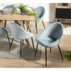 Image de MACABANE Tom - Lot de 2 chaises Velours Bleu Pieds métal Noir